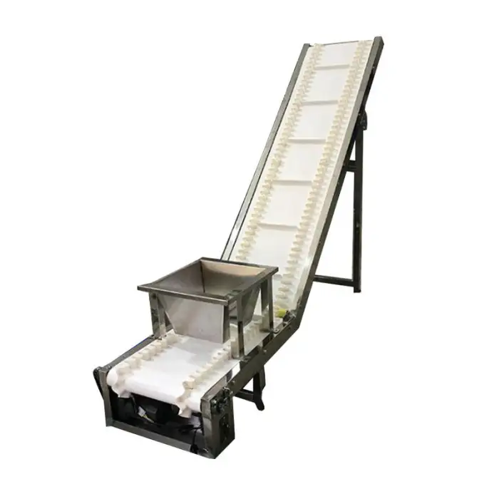 Stainless Steel Climbing Feeder Scraper Bucket Conveyor Belt with Screw Discharge for Food & Farm Elevator Use