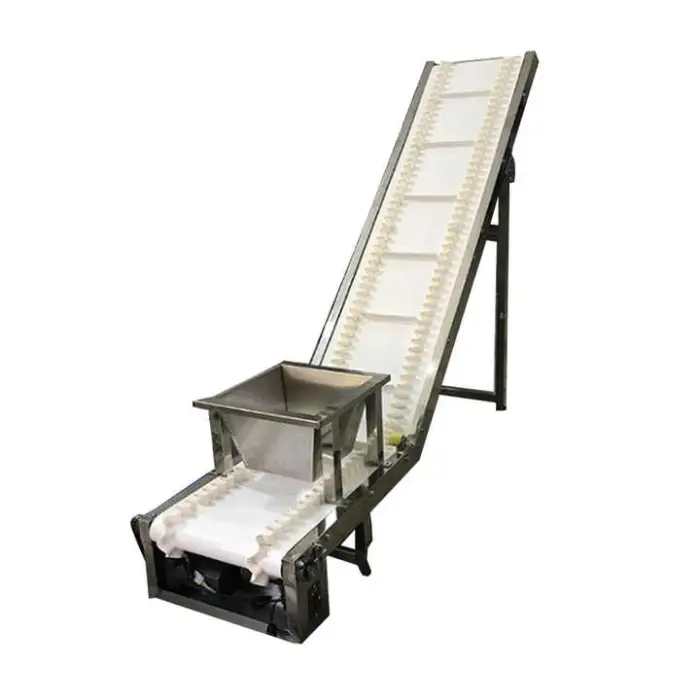 Stainless Steel Climbing Feeder Scraper Bucket Conveyor Belt with Screw Discharge for Food & Farm Elevator Use