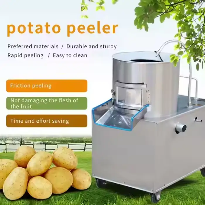 350 Output 200kg/h Commercial Vegetable and Fruit Washing and Peeling Machine Cassava Peeling Machine