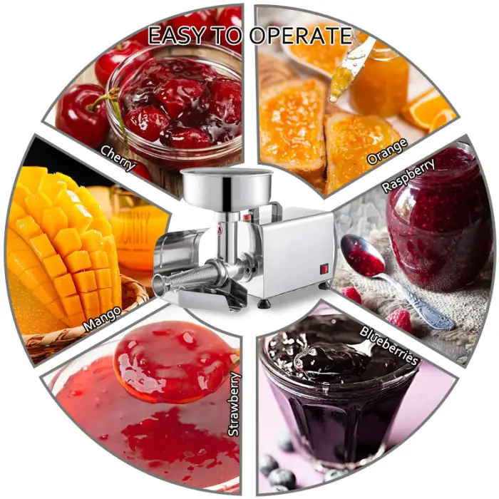 Electric Stainless Steel Automatic Jam Sauce Maker for Tomatoes Strawberries Mango Motor Core Component-Fruit Vegetable Machine