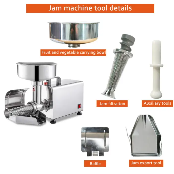 Electric Stainless Steel Automatic Jam Sauce Maker for Tomatoes Strawberries Mango Motor Core Component-Fruit Vegetable Machine