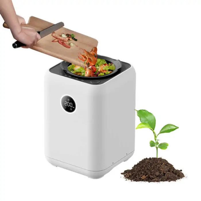 Black Electric Kitchen Waste Composting Machine Food Waste Disposer with Automatic Garbage Disposal Function