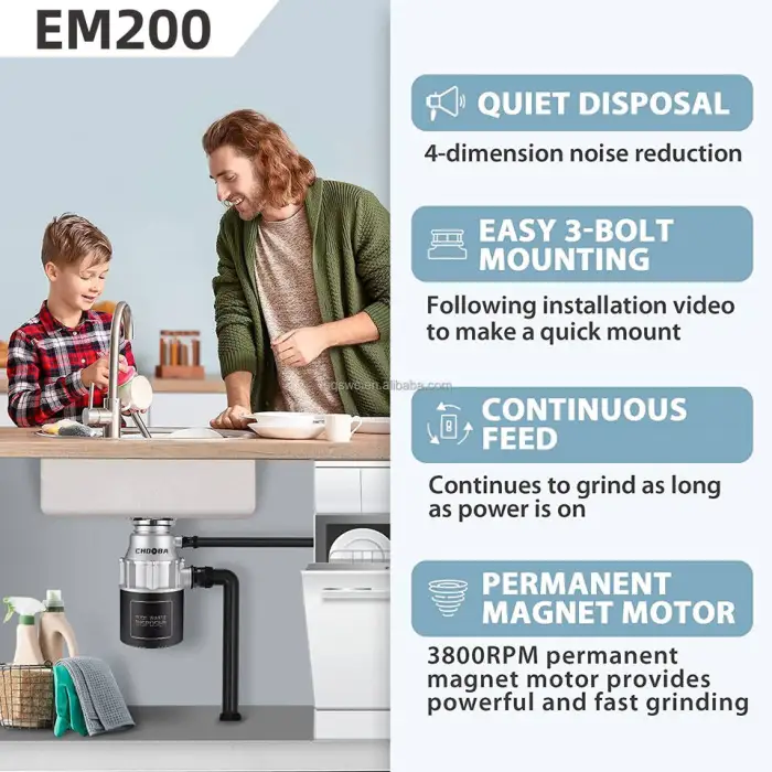 Kitchen Garbage Disposal Machine System Air Switch Control Electric Food Waste Disposal of Waste Food