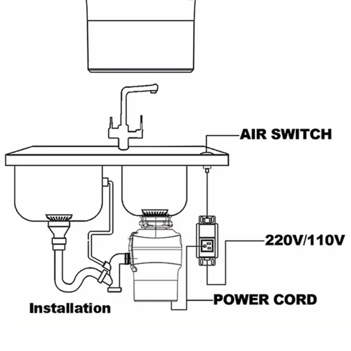 Electric Garbage Disposal Machine Food Waste Disposer Kitchen Appliances Recycling for Household