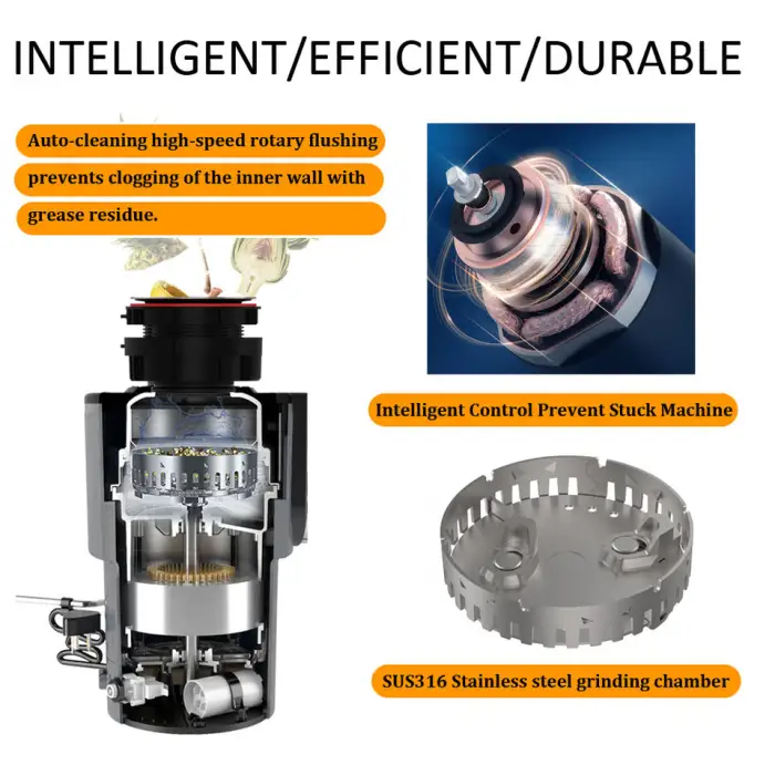 Garbage Disposal Kitchen Waste Shredder Machine Smart Food Prcocessors Major Kitchen Appliances