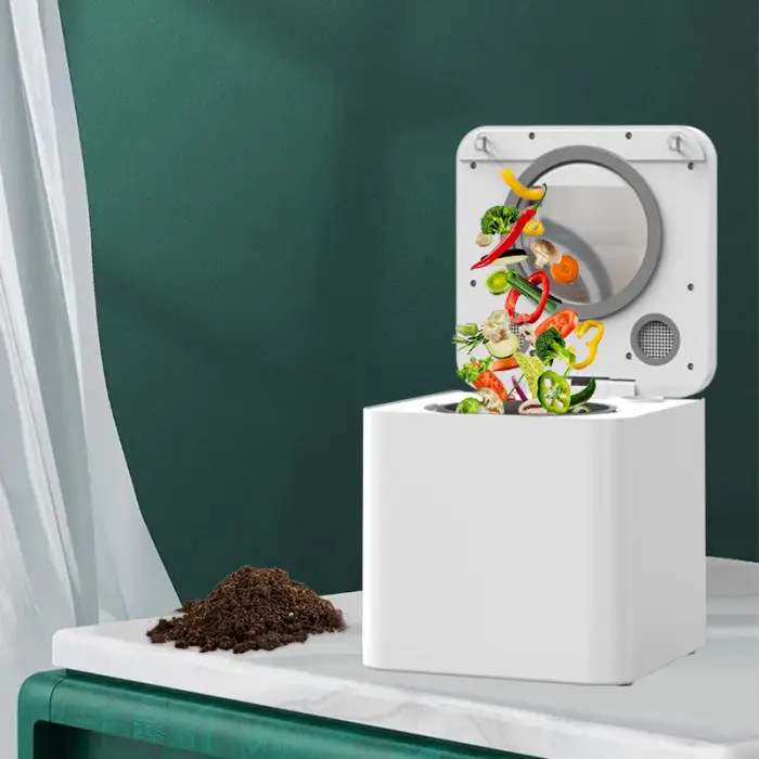 Electric Stainless Steel Continuous Feed Composting Kitchen Garbage Disposer for Household Use for Vegetable Food Waste Garages