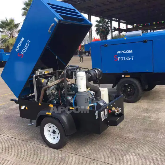 APCOM 190 200 350 185 Cfm diesel Screw air Compressor diesel Engine 175cfm 185cfm 190cfm 200cfm 210cfm 350cfm for Jack Hammer
