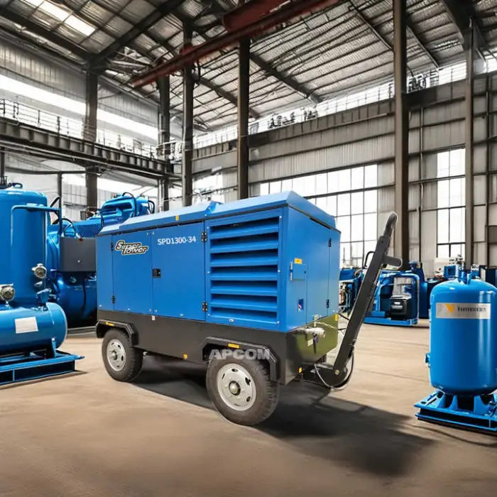 APCOM 190 200 350 185 Cfm diesel Screw air Compressor diesel Engine 175cfm 185cfm 190cfm 200cfm 210cfm 350cfm for Jack Hammer