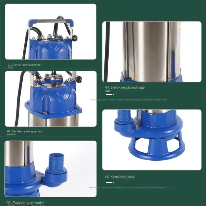 2HP Electric Household WQK Cutting Slurry Sewage Screw Pump for Chicken and Pig Ranch Breeding Farms