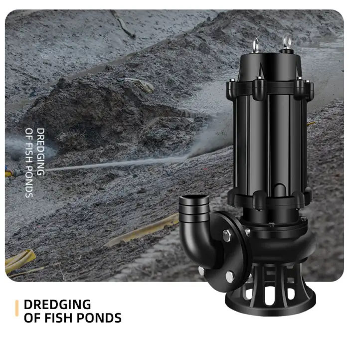 15hp Industrial Non Clog Submersible Sewage Pump with Impell Cast Iron Casing Dewatering Sludge