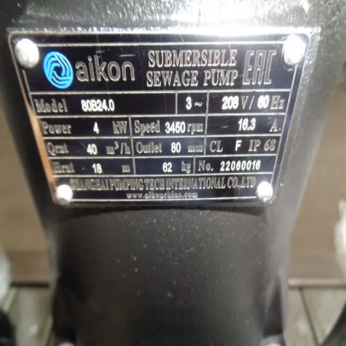 15hp Industrial Non Clog Submersible Sewage Pump with Impell Cast Iron Casing Dewatering Sludge