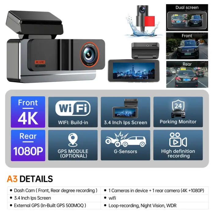 6 Lens 4G Dashcam SONY STARVIS IMX 335 4K Dash Cam Video Recorder Camera Dashcam Dash Cam Rear 2K SONY SATRVIS IMX 307