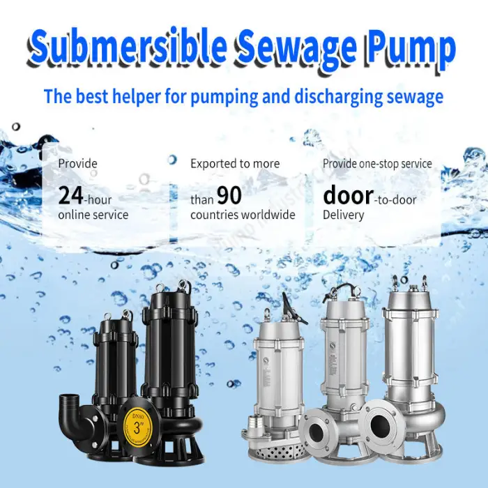 DEHUIKE Heavy Duty Stainless Steel Non-clog Submersible Mud Centrifugal Sewage Dirty Water Pump