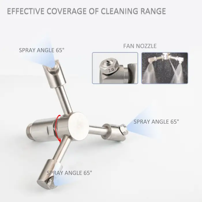 360 Degree Auto Rotating Durable Stainless Steel Nozzle High-Pressure Building Cleaning Washer with 5L Water Capacity