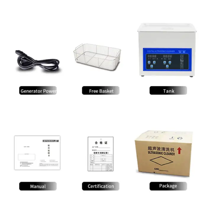 3.2L Tullker Ultrasound Washing Machine Oil Rust Degrease Rinse Hardware Car Block Parts Main Board Dental Ultra Sonic Cleaner