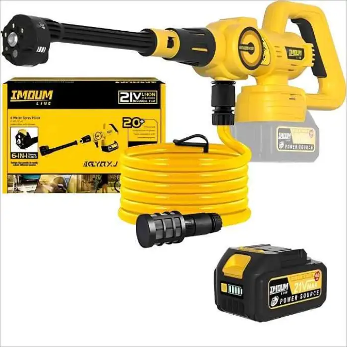 Cordless Electric Pressure Washer Powerful High Pressure Washer Gun for Washing Ground With 6-In-1 Nozzle