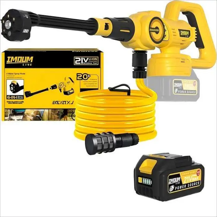 Cordless Electric Pressure Washer Powerful High Pressure Washer Gun for Washing Ground With 6-In-1 Nozzle