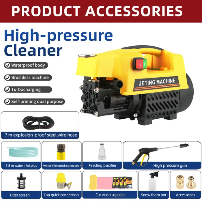1000-1500W Induction Motor Car Washer Multi Power Portable Pressure Washer