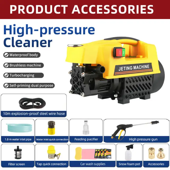 1000-1500W Induction Motor Car Washer Multi Power Portable Pressure Washer