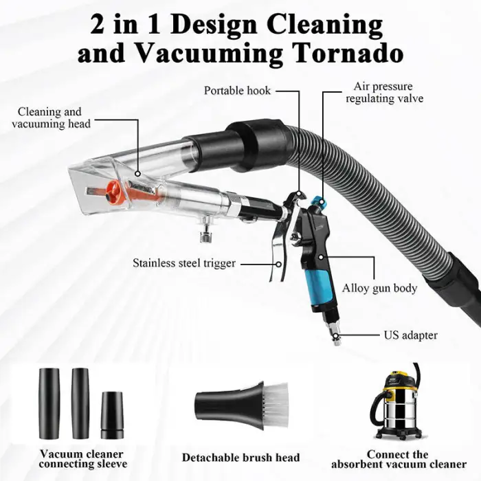 Car Washer Pneumatic Car Washing Gun Dry Cleaning Machine Dust Collector