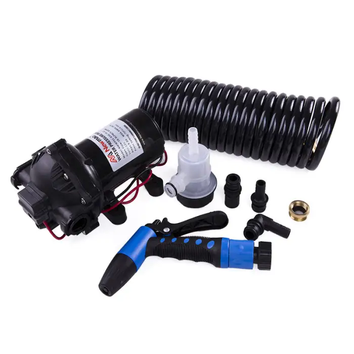 Portable Car Washer Pump Kit 12v Boat Wash Down 12V 3.0 GPM 70PSI Black Electric Diaphragm PUMP OEM EPDM Pressure Switch 12/24V