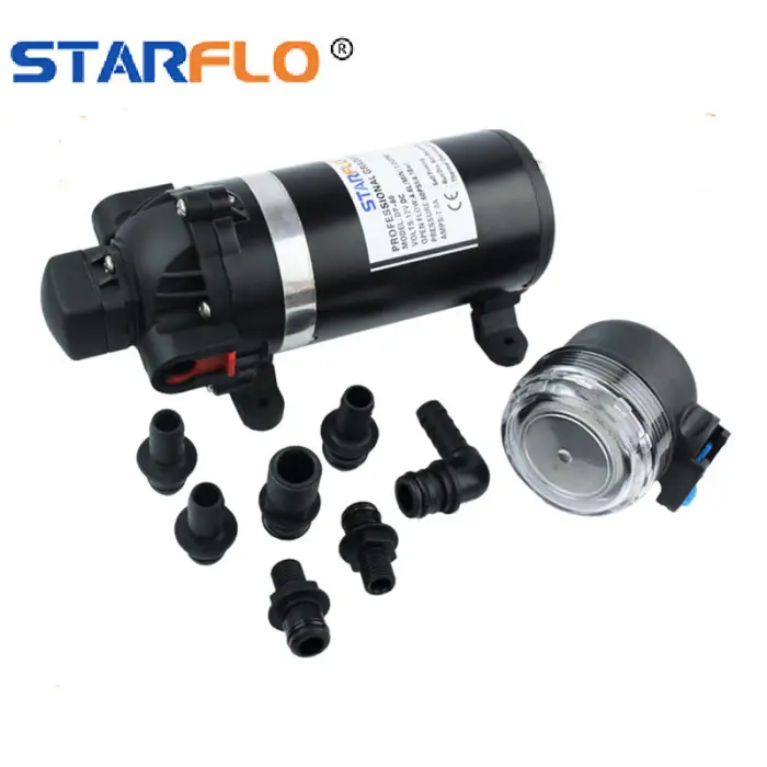 24V DC High Pressure Electric Water Pump 4.5LPM 60psi Diaphragm Design for Car Wash OEM Support EPDM Valves