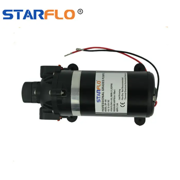 24V DC High Pressure Electric Water Pump 4.5LPM 60psi Diaphragm Design for Car Wash OEM Support EPDM Valves