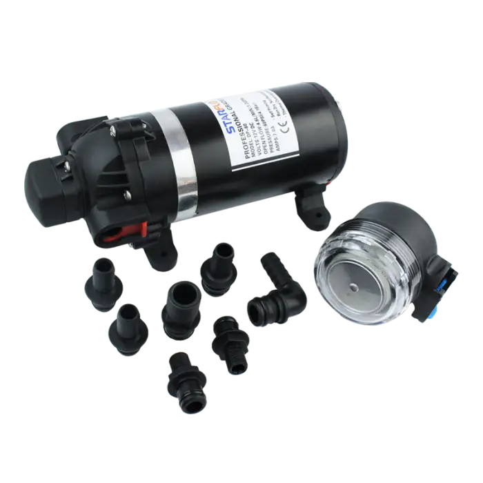 24V DC High Pressure Electric Water Pump 4.5LPM 60psi Diaphragm Design for Car Wash OEM Support EPDM Valves