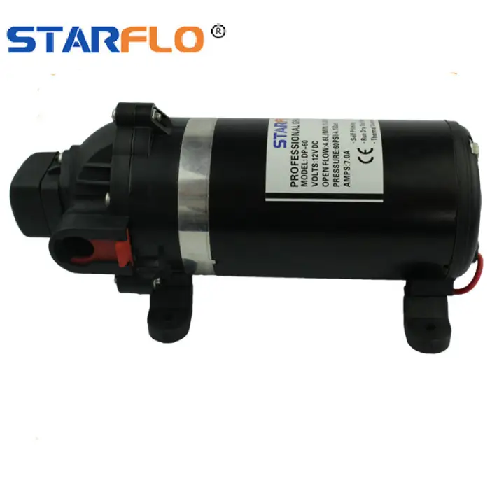 24V DC High Pressure Electric Water Pump 4.5LPM 60psi Diaphragm Design for Car Wash OEM Support EPDM Valves