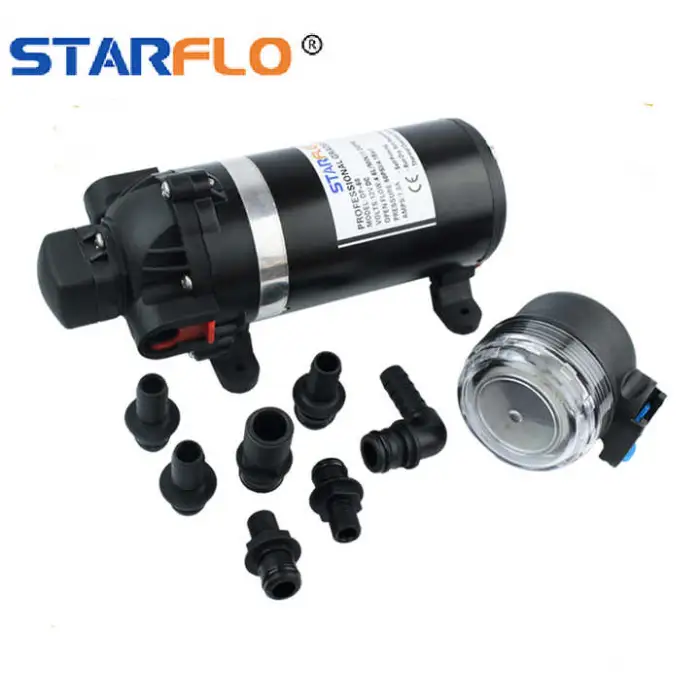 24V DC High Pressure Electric Water Pump 4.5LPM 60psi Diaphragm Design for Car Wash OEM Support EPDM Valves