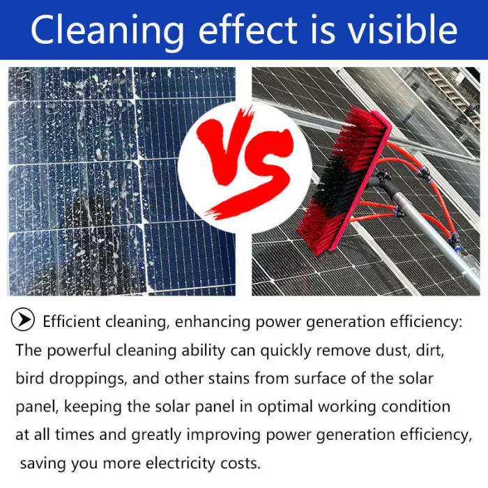 Solar Panel Cleaning Brush Water Washing Photovoltaic Tool Build with Battery and Water Pump Water Spray Washer