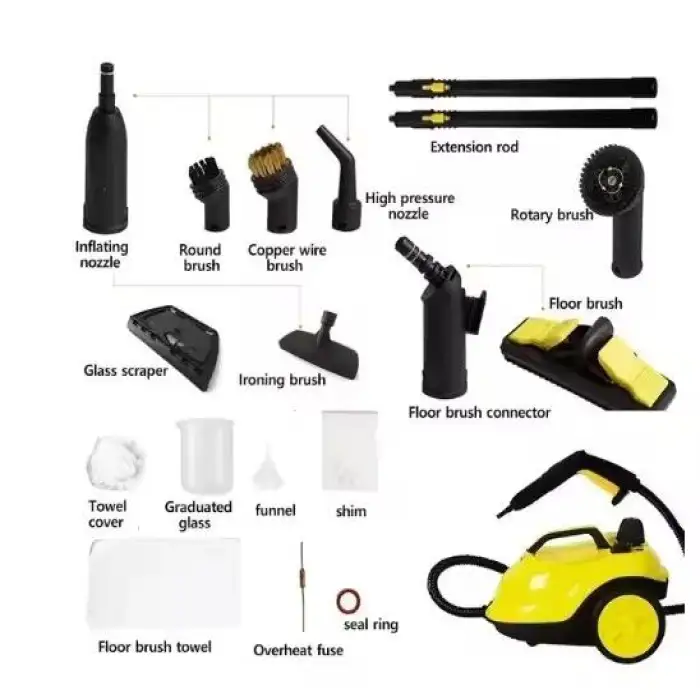 2000W High-Temp Household Steam Cleaner 5Bar Ordinary Pressure 3M Long Cord Rapid Heat Auto Jet Safe Valve Efficient Large Tank