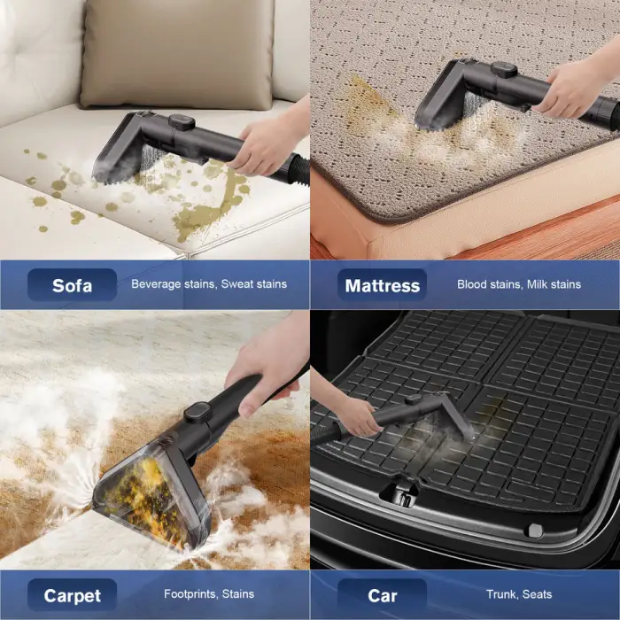 1800W Electric Portable Professional High Temperature Steam Carpet Vacuum Cleaner High Pressure Handheld for Car Hotel Home