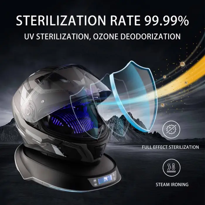 6 in 1 Steam Ironing Motorcycle Helmet Cap Care Machine Ozone Odor Removal Smart Temperature Control Drying Moto Helmet Cleaner