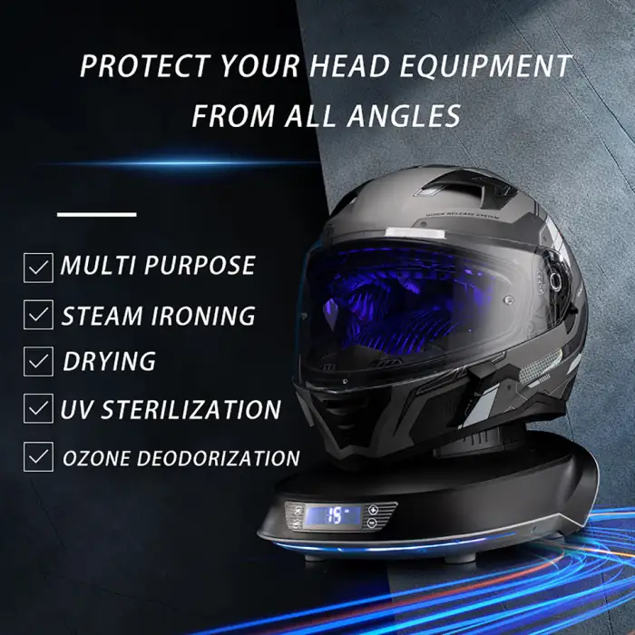 6 in 1 Steam Ironing Motorcycle Helmet Cap Care Machine Ozone Odor Removal Smart Temperature Control Drying Moto Helmet Cleaner