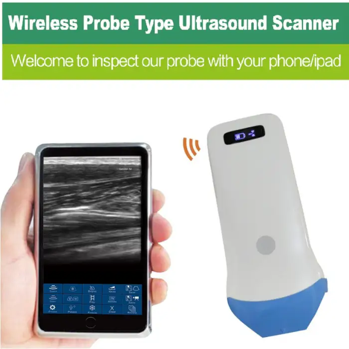 Clinic Use B/W 128 Elements Linear Probe Wireless Ultrasound Scanner Machine Available Skin Detector
