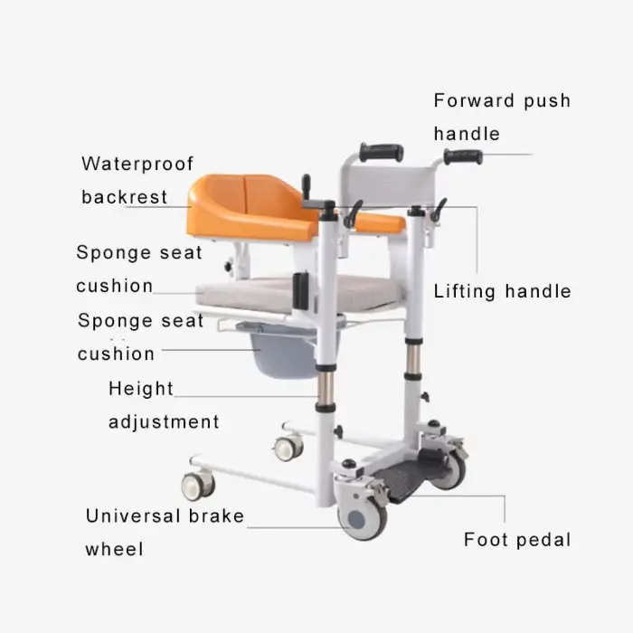 Adjustable Height Manual Lift Chair for Elderly and Handicapped Patients Transfer Lift for Disabled Bathroom Safety Equipment