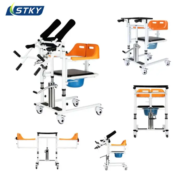 Hydraulic Patient Transfer Chair with Commode Lifting Chair for Elderly Moving Bathroom Safety Equipment