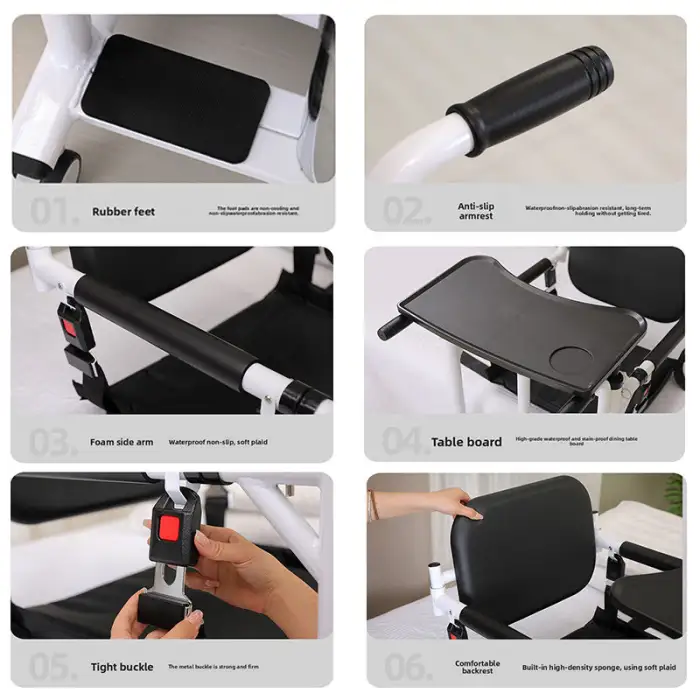 All-in-1 Lightweight Hydraulic Patient Lift Transfer for Elderly Disabled Bathtub Split Seat Backrest Bathroom Safety Equipment