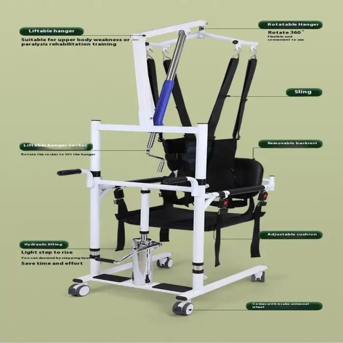 All-in-1 Lightweight Hydraulic Patient Lift Transfer for Elderly Disabled Bathtub Split Seat Backrest Bathroom Safety Equipment