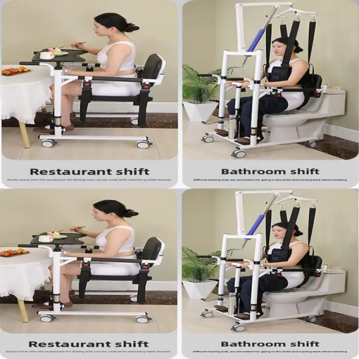 All-in-1 Lightweight Hydraulic Patient Lift Transfer for Elderly Disabled Bathtub Split Seat Backrest Bathroom Safety Equipment