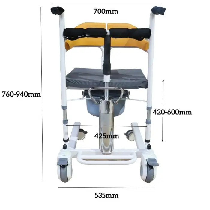 Hydraulic Patient Lifting Transfer Chair Waterproof Bathroom Safety Equipment for Patient Transfer