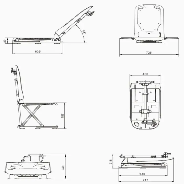 IP66 Comfortable Adjustable Electric Bath Chair for Rehabilitation and Health Care of Disabled Bathroom Safety Equipment