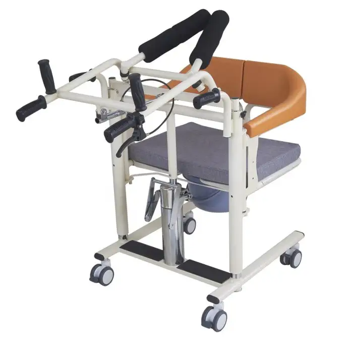 Hydraulic Adjustable Hospital Commode Chair for Home Care Medical Bathroom Safety Equipment