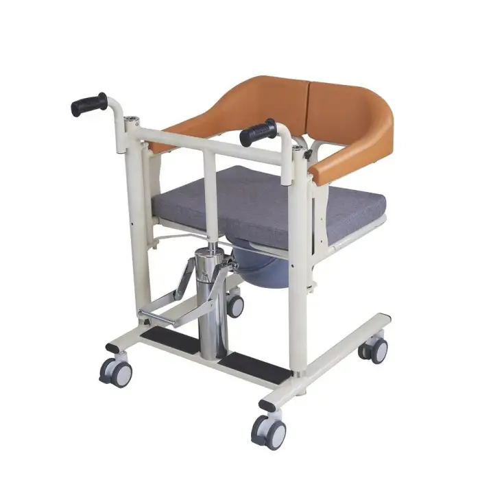 Hydraulic Adjustable Hospital Commode Chair for Home Care Medical Bathroom Safety Equipment