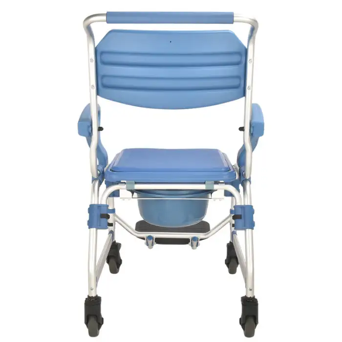 Folding Commode Wheel Chair for Shower and Commode Toilets Feature in Bathroom Safety Equipment
