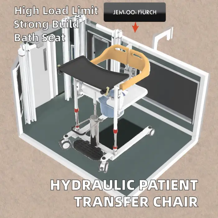 Hydraulic Patient Lift Transfer Chair Medical Safety Equipment for Bathroom Wheelchair to Car Bed Shower Transfer Chair