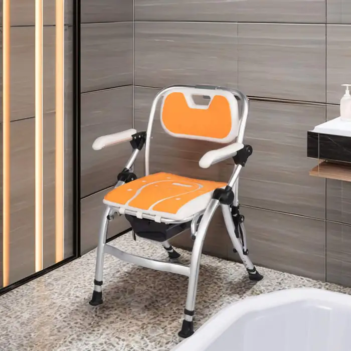 Adjustable Folding Shower Chair for Elderly and Disabled Bathroom Safety Equipment