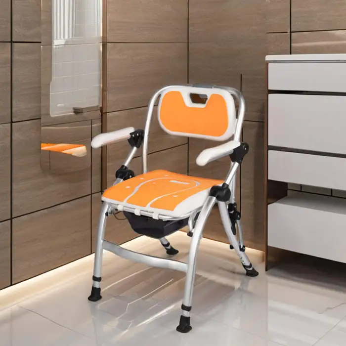 Adjustable Folding Shower Chair for Elderly and Disabled Bathroom Safety Equipment