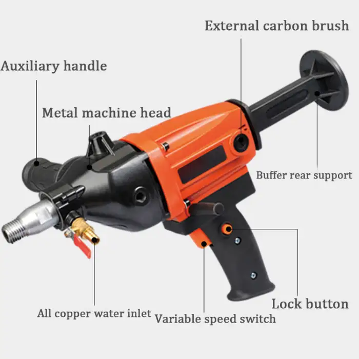 Small Size 160mm Electric Power Portable Handheld + Fixed Driller Concrete Diamond Core Drilling Machine